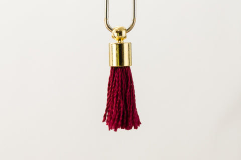 17mm-20mm Gold and Burgundy Tassel #TAA015-General Bead