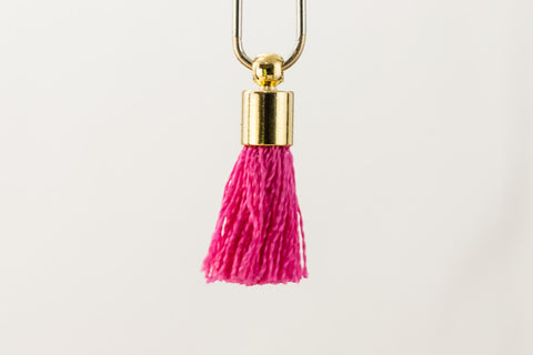 17mm-20mm Gold and Hot Pink Tassel #TAA017-General Bead