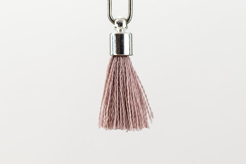 17mm-20mm Silver and Blush Tassel #TAB003-General Bead
