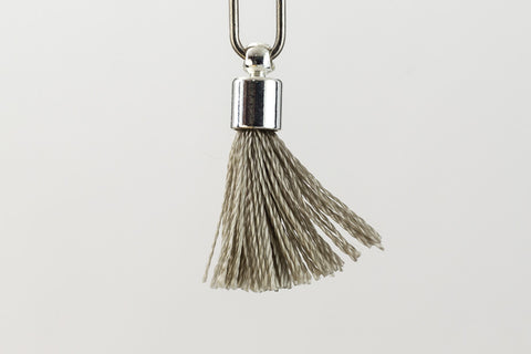 17mm-20mm Silver and Grey Tassel #TAB009-General Bead