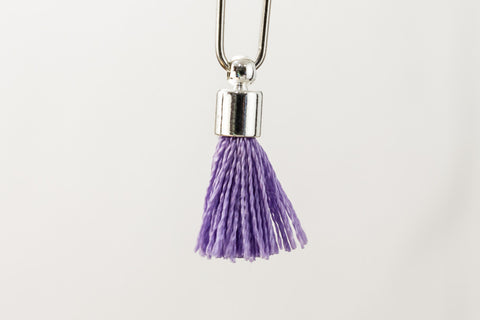 17mm-20mm Silver and Lavender Tassel #TAB010-General Bead