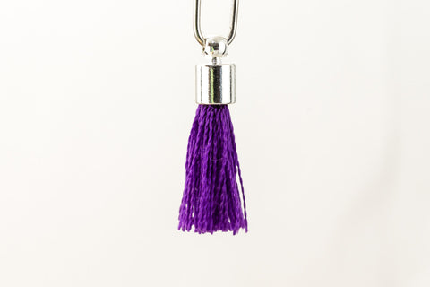 17mm-20mm Silver and Purple Tassel #TAB014-General Bead