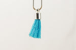 17mm-20mm Silver and Turquoise Tassel #TAB016-General Bead