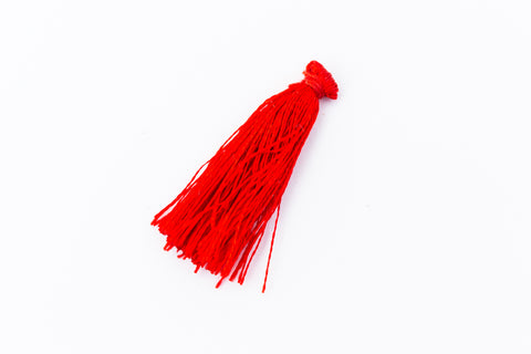 Red Medium Silk Tassel (1”-1.25”) #TAB030-General Bead