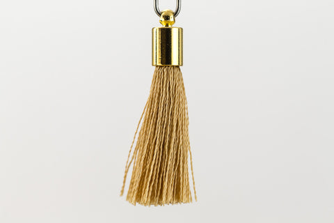 27mm- 30mm Gold and Beige Tassel #TAC001-General Bead