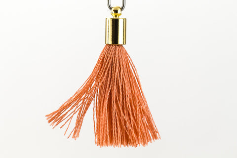 27mm- 30mm Gold and Coral Tassel #TAC004-General Bead