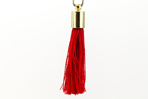 27mm- 30mm Gold and Crimson Tassel #TAC005-General Bead