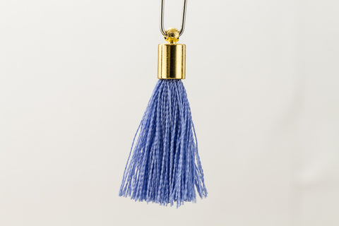 27mm- 30mm Gold and Periwinkle Tassel #TAC013-General Bead