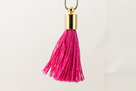 27mm- 30mm Gold and Hot Pink Tassel #TAC017-General Bead