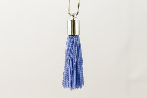 27mm- 30mm Silver and Periwinkle Tassel #TAD013-General Bead