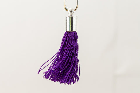 27mm- 30mm Silver and Purple Tassel #TAD0014-General Bead