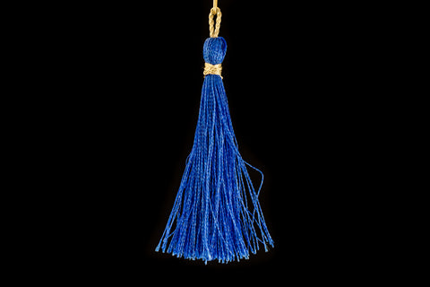 2" Blue Silk Tassel #TAS030-General Bead