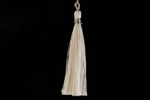 2" White Silk Tassel #TAS031-General Bead