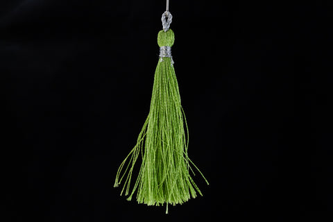 2" Lime Silk Tassel #TAS032-General Bead