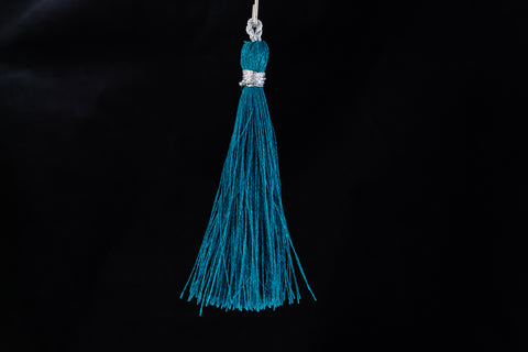 2" Dark Aqua Silk Tassel #TAS033-General Bead