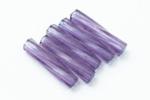Size 4 Dyed Transparent Amethyst Miyuki Twist Bugle (12 Gm, 125 Gm, 250 Gm) #TBA012-General Bead