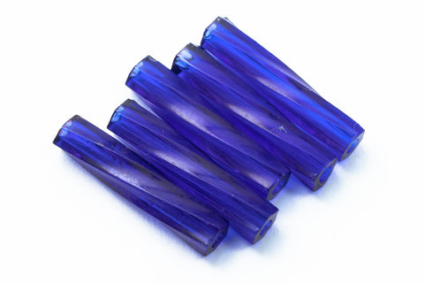 Size 4 Dyed Transparent Dark Cobalt Miyuki Twist Bugle (12 Gm, 125 Gm, 250 Gm) #TBB013-General Bead