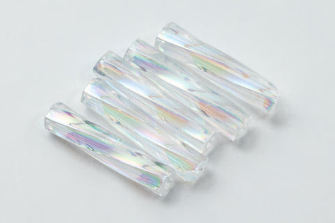 Size 4 Transparent Crystal AB Miyuki Twist Bugle (12 Gm, 125 Gm, 250 Gm) #TBB016-General Bead