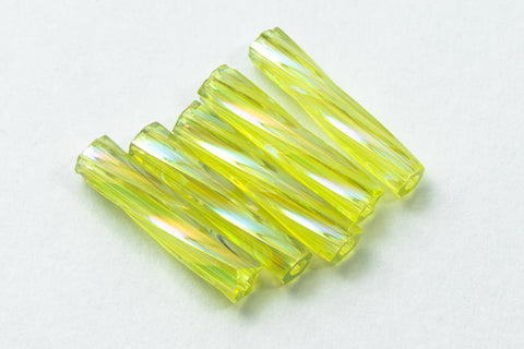 Size 4 Transparent Chartreuse AB Miyuki Twist Bugle (12 Gm, 125 Gm, 250 Gm) #TBA017-General Bead
