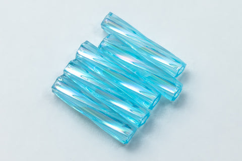Size 2 Transparent Aqua AB Miyuki Twist Bugle (12 Gm, 125 Gm, 250 Gm) #TBC019-General Bead