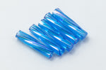 Size 2 Transparent Sapphire AB Miyuki Twist Bugle (12 Gm, 125 Gm, 250 Gm) #TBC020-General Bead