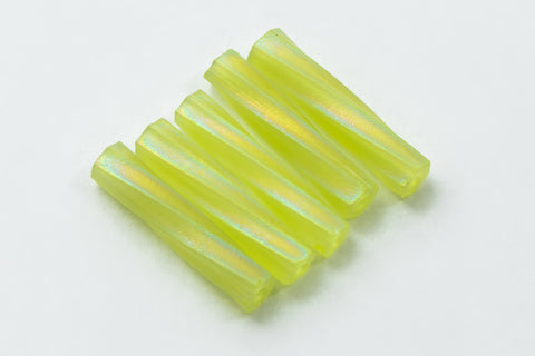 Size 4 Matte Transparent Chartreuse AB Miyuki Twist Bugle (12 Gm, 125 Gm, 250 Gm) #TBA025-General Bead