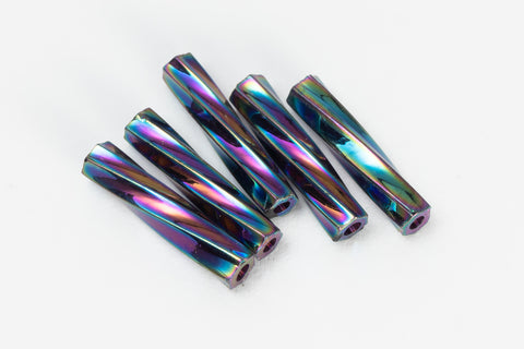 Size 4 Metallic Variegated Blue Iris Miyuki Twist Bugle (12 Gm, 125 Gm, 250 Gm) #TBA040-General Bead