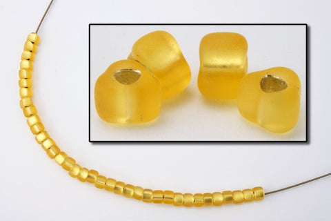 5/0 Matte Silver Lined Gold Miyuki Triangle Seed Bead (20 gm) #TC1102-M-General Bead
