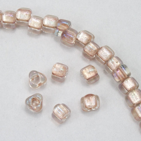 5/0 Lined Crystal Shimmer Salmon AB Miyuki Triangle Seed Bead-General Bead