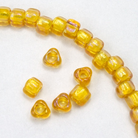 5/0 Lined Amber Yellow AB Miyuki Triangle Seed Bead-General Bead