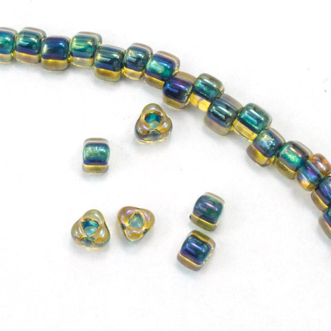 5/0 Capri Lined Gold AB Miyuki Triangle Seed Bead-General Bead