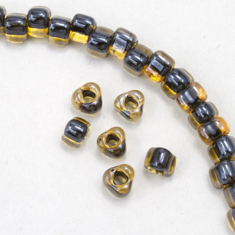 5/0 Black Lined Gold Luster Miyuki Triangle Seed Bead-General Bead