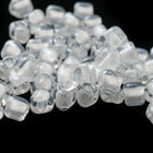 8/0 White Lined Crystal Miyuki Triangle Seed Bead (20 Gm, 250 Gm) #TD1104