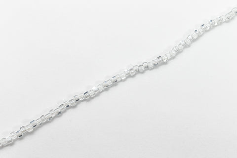 8/0 White Lined Crystal Miyuki Triangle Seed Bead (20 Gm, 250 Gm) #TD1104