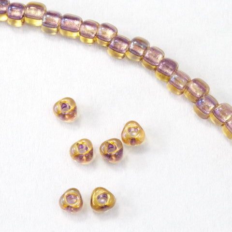 8/0 Lavender Lined Champagne AB Miyuki Triangle Seed Bead-General Bead