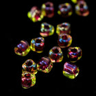 8/0 Cranberry Lined Chartreuse Miyuki Triangle Seed Bead-General Bead