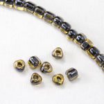 8/0 Amber Lined Gold Luster Miyuki Triangle Seed Bead-General Bead