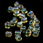 10/0 Teal Lined Gold AB Miyuki Triangle Seed Bead-General Bead