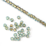 10/0 Gold Lined Aqua AB Miyuki Triangle Seed Bead (20 Gm) #TE1825M-General Bead