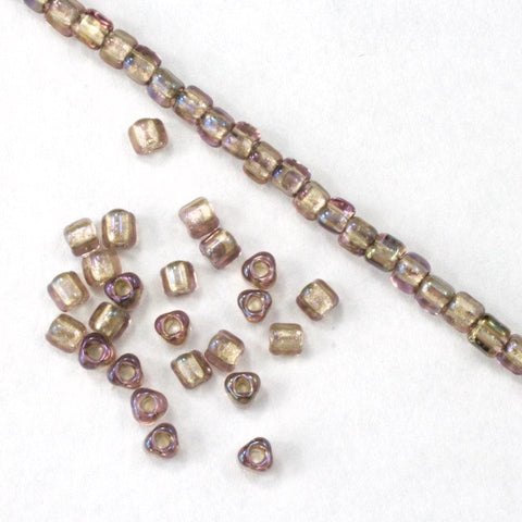 10/0 Gold Lined Mauve AB Miyuki Triangle Seed Bead (20 Gm) #TE1837-General Bead