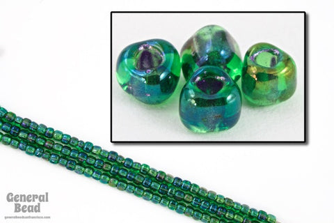 10/0 Green Lined Shimmer AB Miyuki Triangle Seed Bead (20 Gm) #TE1812-General Bead