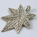 25mm Thai Sterling Silver Maple Leaf Charm-General Bead