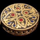 35mm Brass Flower Tibetan Coin Bead