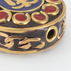 21mm Red and Lapis Tibetan Coin Bead