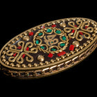 50mm x 26mm Brass Flower Tibetan Oval Coin Bead