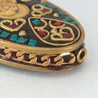 50mm x 26mm Seated Buddha Tibetan Oval Coin Bead