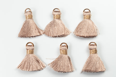 3/4" Beige and Petal Nylon Tassel (6 Pcs) #TINYTAS007