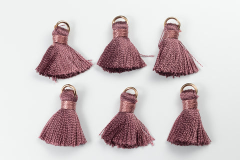 3/4" Dark Rose and Mauve Nylon Tassel (6 Pcs) #TINYTAS014