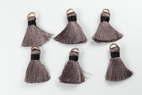 3/4" Black and Gray Nylon Tassel (6 Pcs) #TINYTAS015