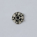 4mm Sterling Silver Turkish Beaded Bead Cap (2 Pcs) #TKS011